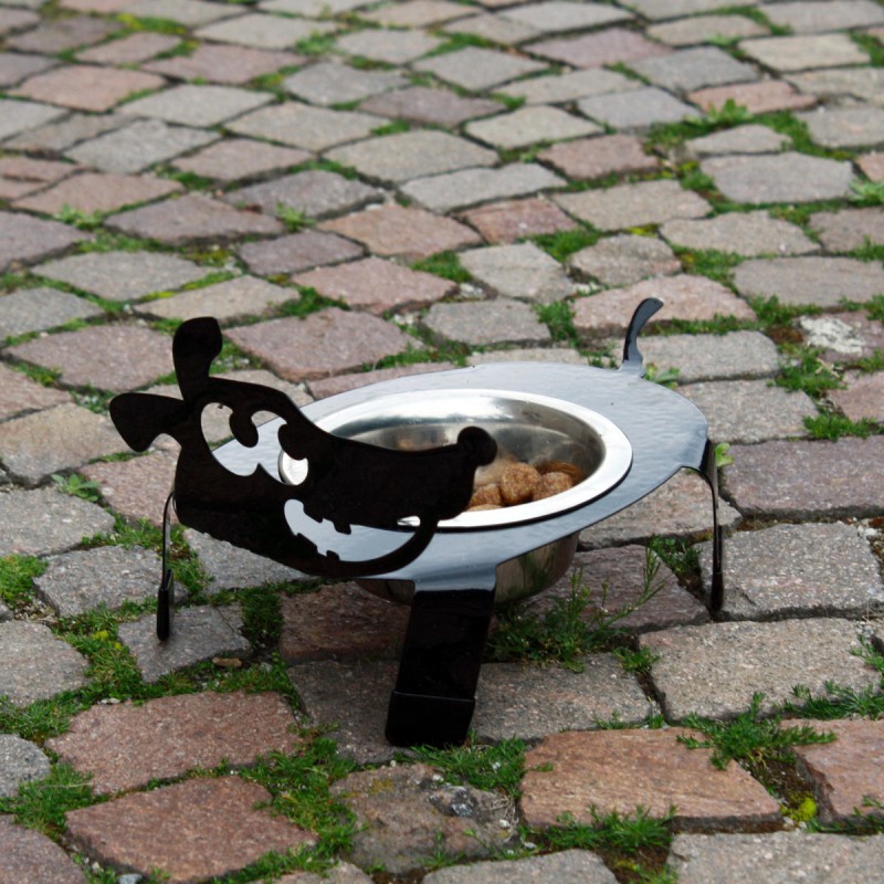 Dog bowl holder black