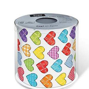COLORFUL HEARTES TOILET PAPER ROLL