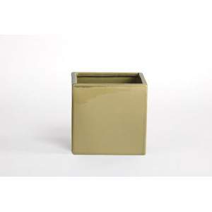 D&amp;M Hellgrüner Würfel Vase poliert 14cm