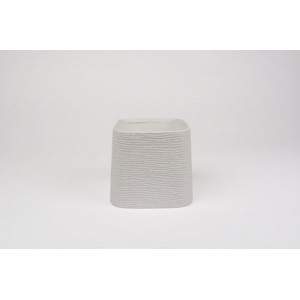 D&amp;M Vaso faddy cerâmica branca 24 cm