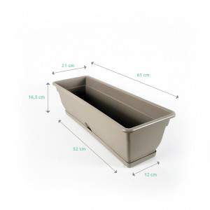 Leonardo Flowerbox 60cm with saucer