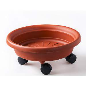 Terracotta Saucer with wheels diameter 28cm