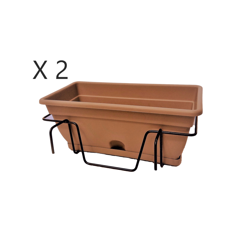 Double balcony kit 50 cm and terracotta balcony