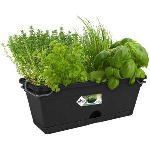 Elho Green Basics Trough Mini Allin1 30 - Planter - Leaf Green - Outdoor &amp; Balcony - L 30.2 x W 19.5 x H 15.6 cm