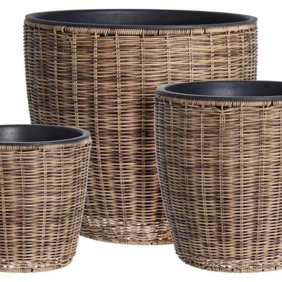 Set of 3 Ecorattan Vases