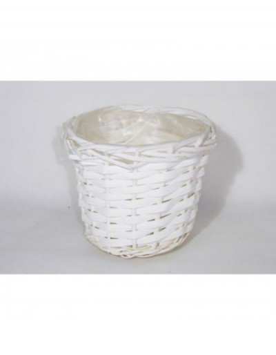 White Wicker Basket Ø20 cm