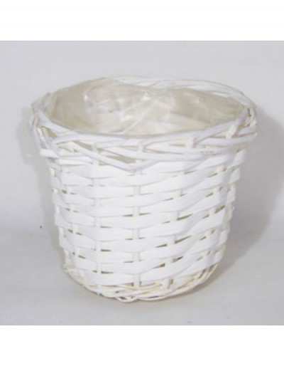 White Wicker Basket Ø20 cm