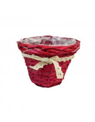 Red Basket with Bow D16 cm