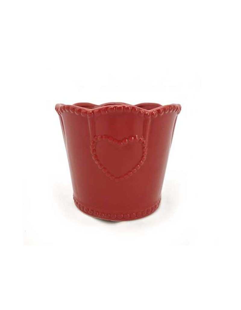 Shabby Vase H13 cm Red