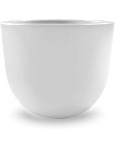Vaso redondo de resina &quot;Eggy&quot; 35 cm. Branco