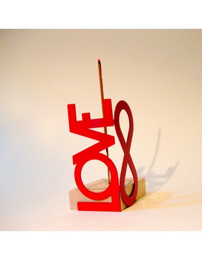 Incense and candle holder red