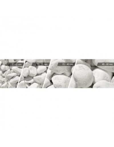 White Carrara pebbles 7-15 mm