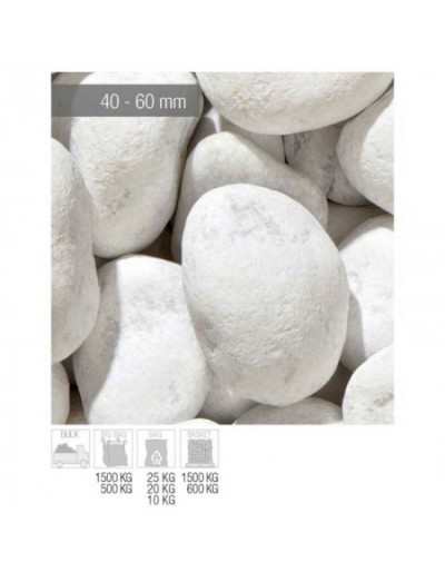 White Carrara pebbles 40-60 mm