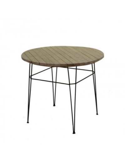 Round Natural Wood Table