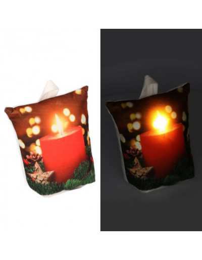 Doorstop Fabric Candle Red LED