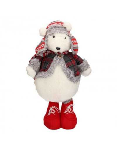 White Bear Snowman with Red...