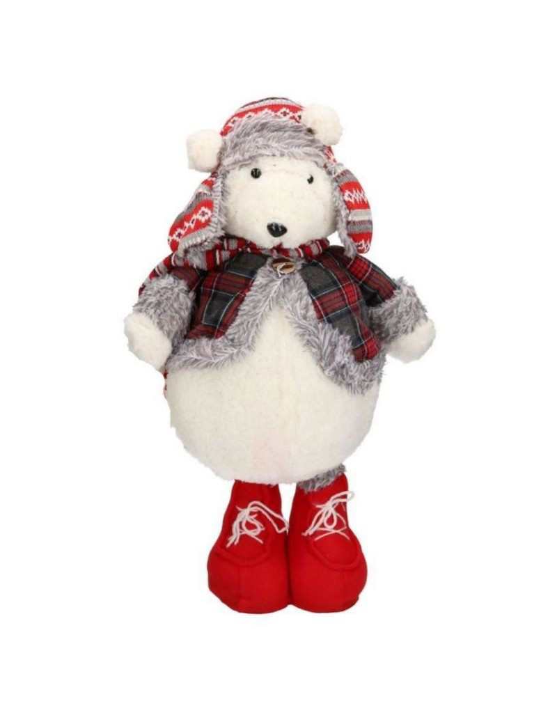 White Bear Snowman with Red...