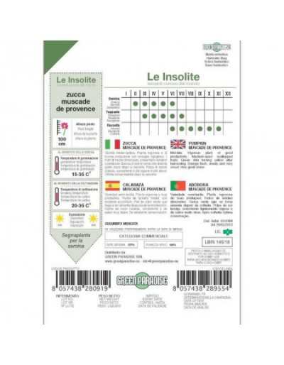Semillas en bolsa Le Insolite - Calabaza Muscade de Provence