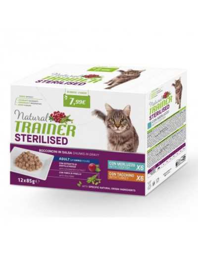 NATURAL CAT STERILIZED WITH COD AND TURKEY 12X85GR