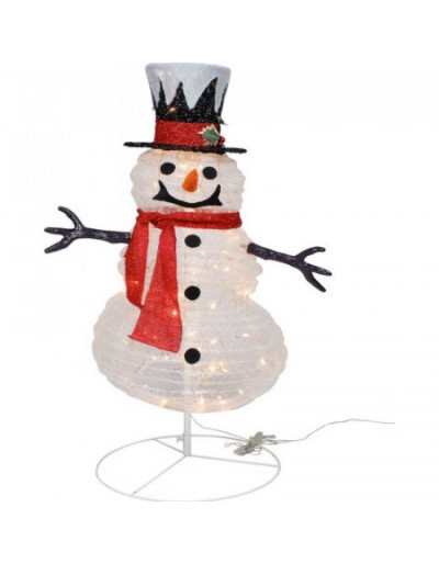 Muñeco de nieve en soporte con LED