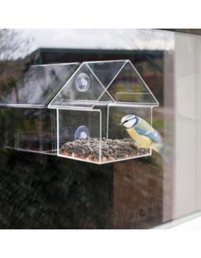 Maison murale pour mangeoire à oiseaux ou fenêtre transparente